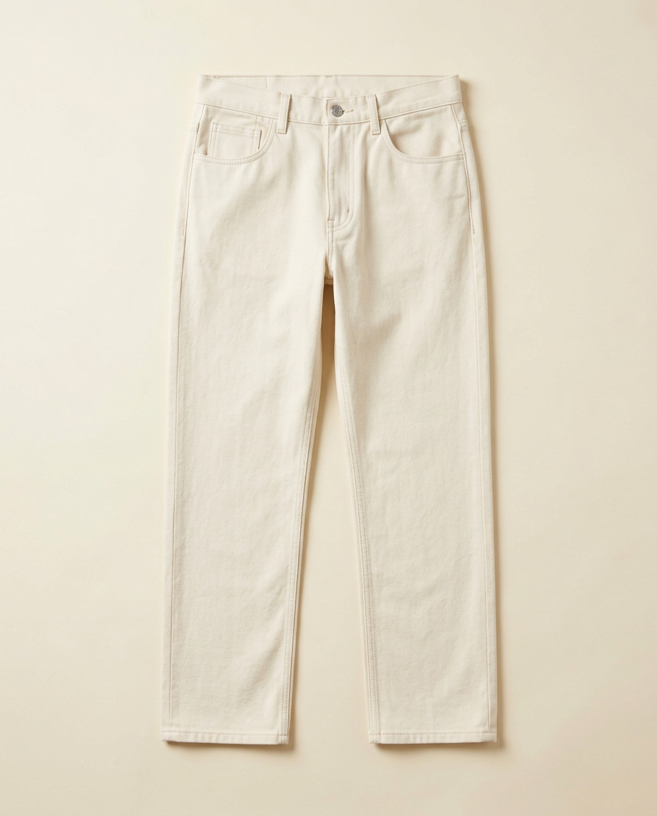 Canvas Pant in Ecru, front view